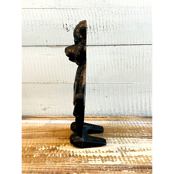 Vintage Heavy Cast Iron Teddy Bear Door Stop 8.625" Tall - Picture 9 of 10